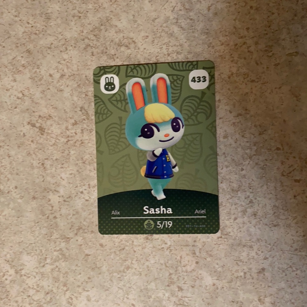Sasha animal crossing amiibo card